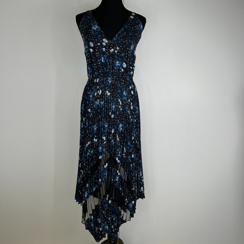 The Kooples Dress Women Large Maxi Floral Accordion Paris Work Party Core 3 No